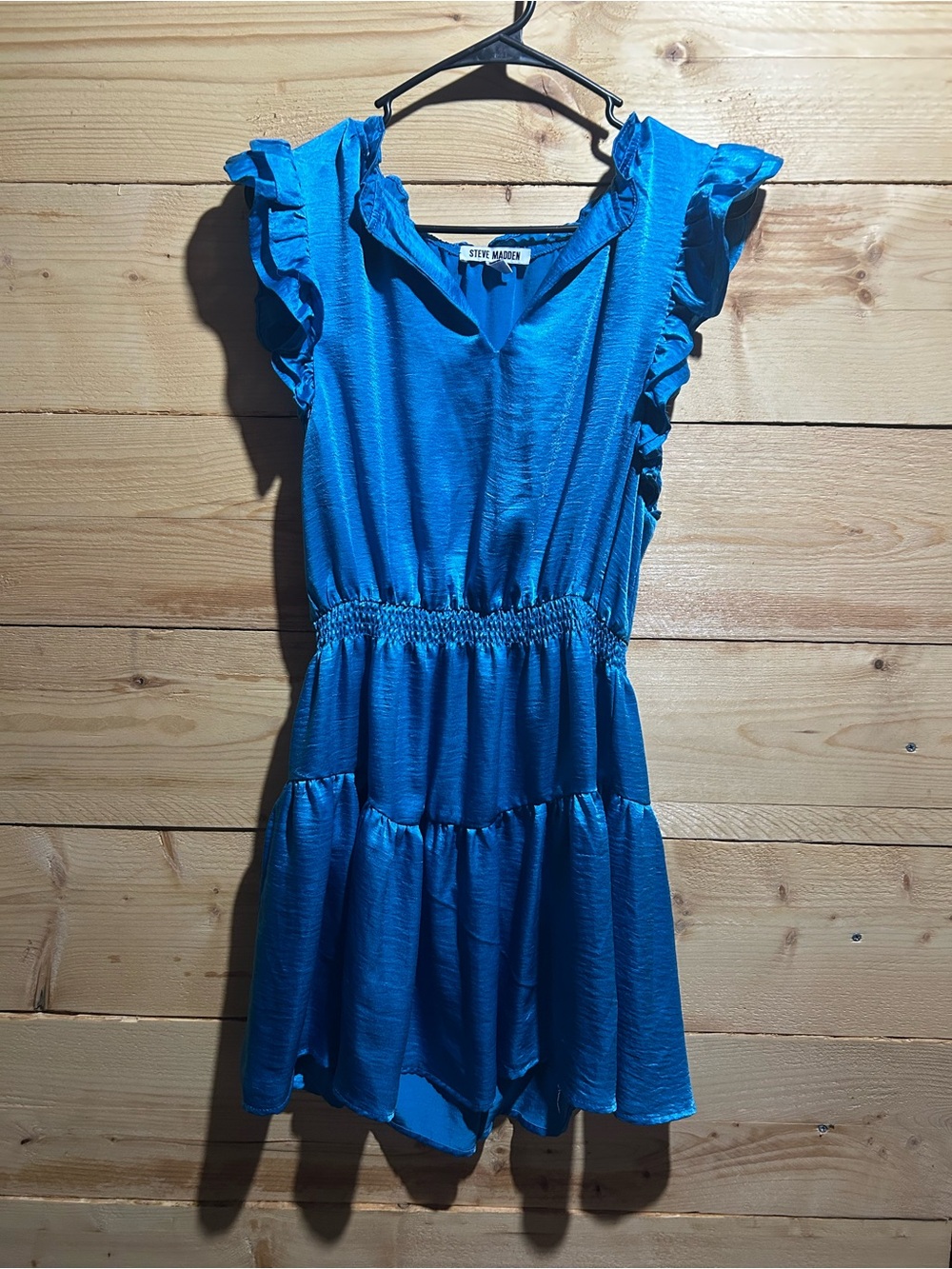Steve Madden Royal Blue Ruffle Sleeve Dress
